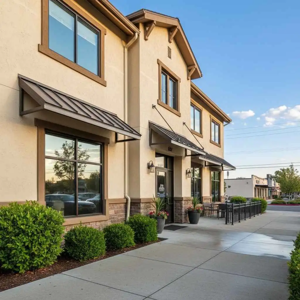 clean, well maintained Fresno business exterior after pressure wash